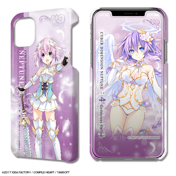 『四女神オンライン CYBER DIMENSION NEPTUNE』デザジャケット iPhone 12 miniケース&保護シート デザイン01(ネプテューヌ)